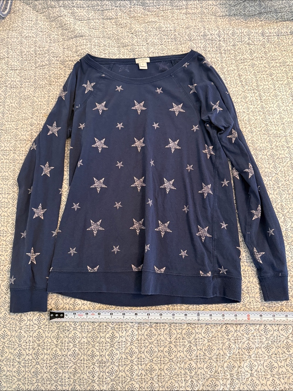 J. Crew Navy Tee with Silver Star Motif